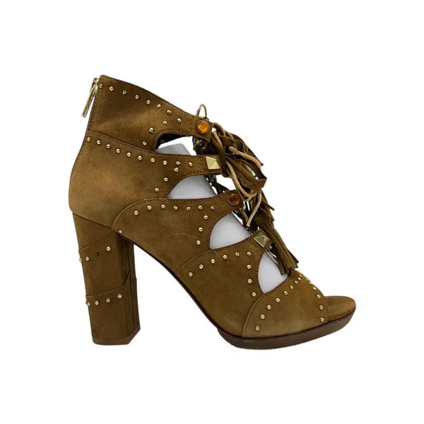 [BUNJANG] Ash Studded Tassel Open Toe Bootie Sandals (EU38) / 245 W 애쉬 스터드 테슬 오픈토 부티 샌들 (EU38)