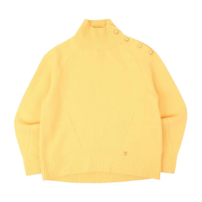 [BUNJANG] TIME 22FW Yellow Gold Logo Wool Cashmere Knit / 타임 22FW 옐로우 골드 로고 울 캐시미어 니트