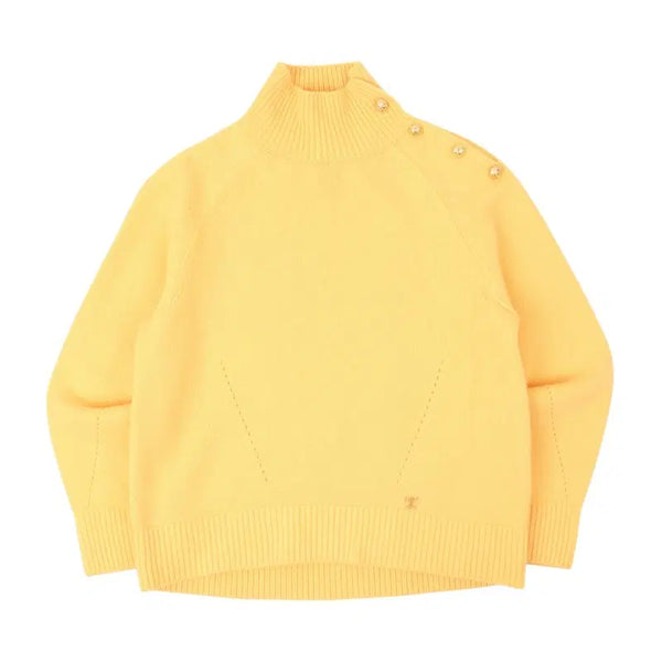 [BUNJANG] TIME 22FW Yellow Gold Logo Wool Cashmere Knit / 타임 22FW 옐로우 골드 로고 울 캐시미어 니트