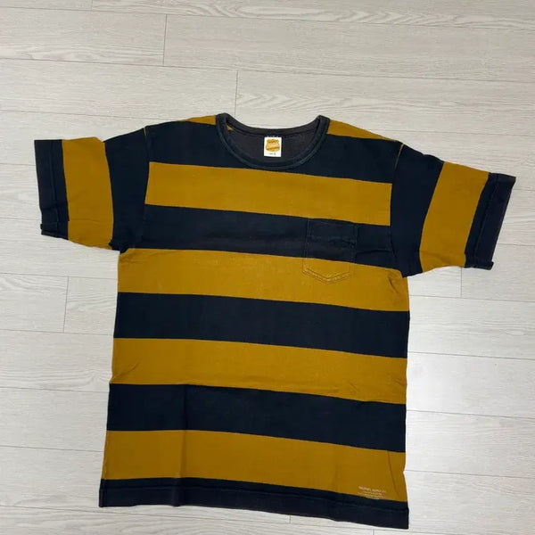 [BUNJANG] Trophy Clothing Border T-shirt Mustard/Black / [40]트로피클로딩 보더 티셔츠 머스타드/블랙