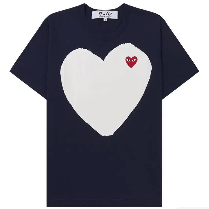[BUNJANG] Comme des Garçons Play Heart Logo T-Shirt Navy / 꼼데가르송 플레이 하트 반팔티 네이비