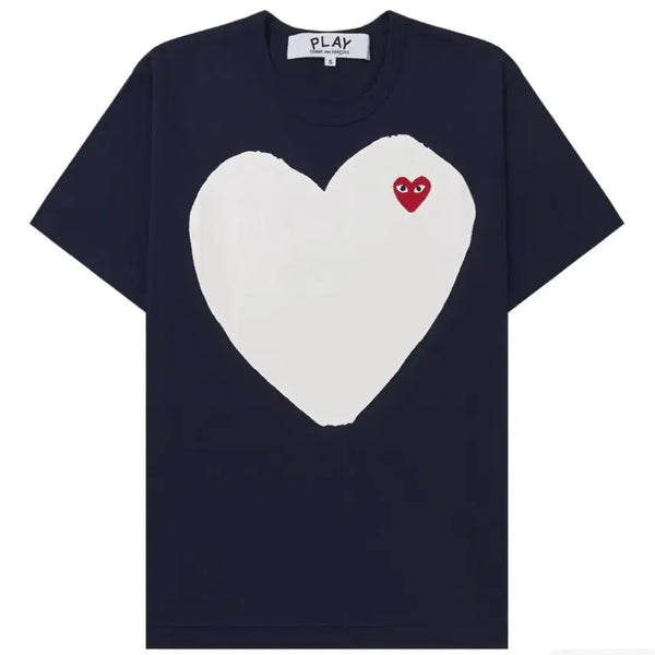 [BUNJANG] Comme des Garçons Play Heart Logo T-Shirt Navy / 꼼데가르송 플레이 하트 반팔티 네이비