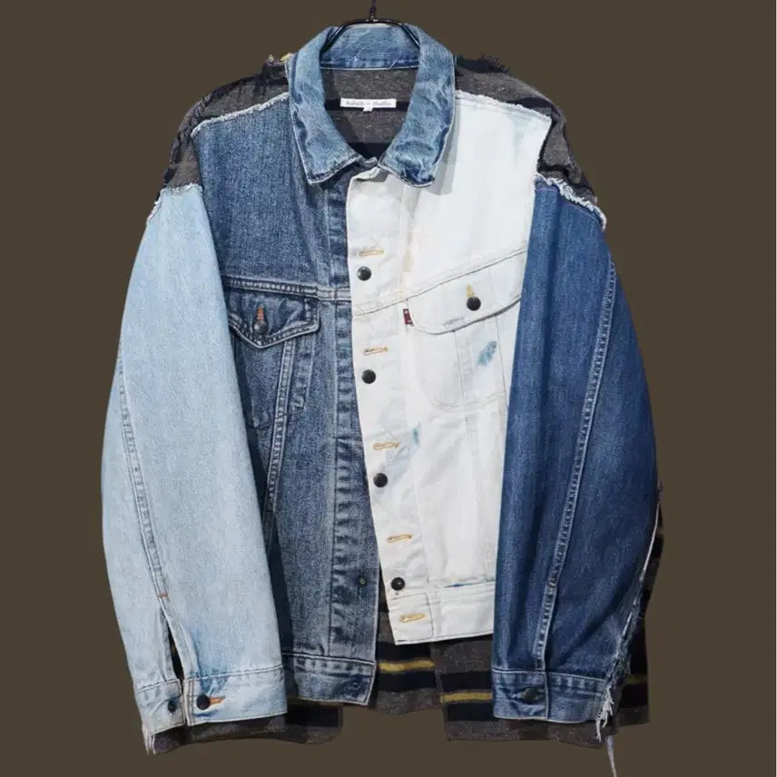 [BUNJANG] Rebuild by Needles Reversible Denim Blanket Jacket / 리빌드 니들스 리버시블 블랭킷 데님 자켓