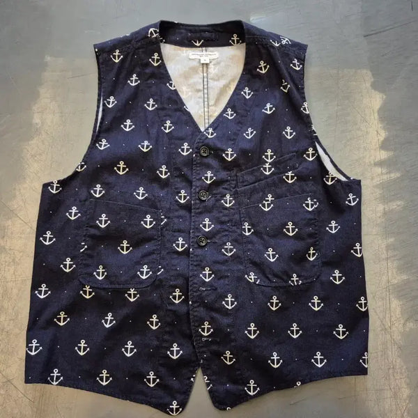 [BUNJANG] Engineered Garments Anchor Pattern Vest S / S>엔지니어가먼츠 앵커 베스트