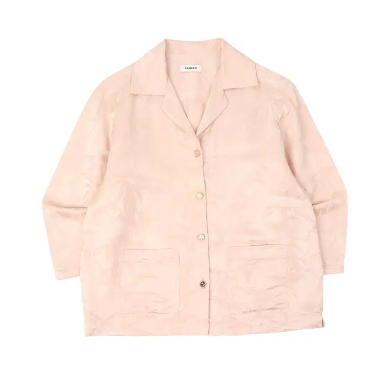 [BUNJANG] Sandro Floral Print Jacquard Shirt / 산드로 플로랄 프린트 자카드 셔츠