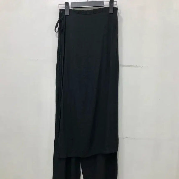 [BUNJANG] Black Wrap Skirt Pants Set / 검정색 랩 스커트 바지 세트