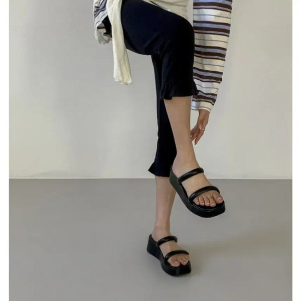 [BUNJANG] Platform Slip-on Sandals / 통굽 슬리퍼(새상품)정가41.000원.세일