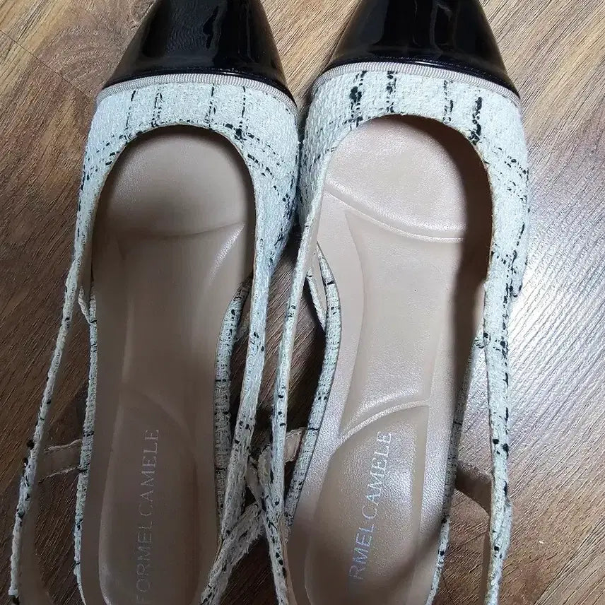 [BUNJANG] Formel Câble Tweed Slingback Ivory / 포멜카멜레 트위드 슬링백 아이보리 230