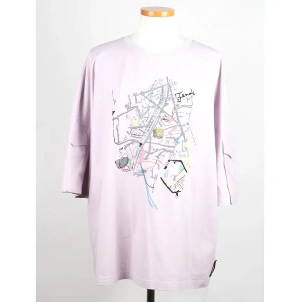 [BUNJANG] Fendi Map Graphic Short Sleeve T-Shirt Lilac XL / [S급/당일배송]펜디 맵 그래픽 반팔 티셔츠 라일락 XL(105)