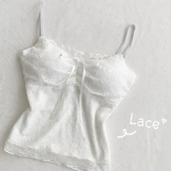 [BUNJANG] Floral Lace Camisole / 플라워 레이스 나시