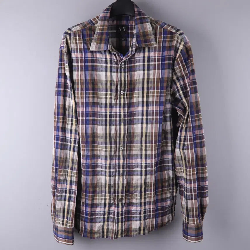 [BUNJANG] Armani Exchange Seersucker Check Shirt (M) / 아르마니 익스체인지 시어서커 체크 셔츠 (M)
