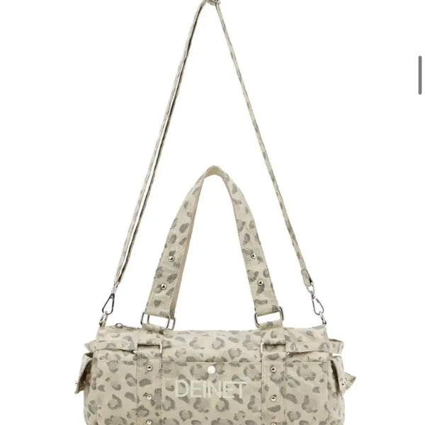 [BUNJANG] Daintt Logo Duffle Mini Bag Leopard / 다이닛 로고 더플 미니백 레오파드