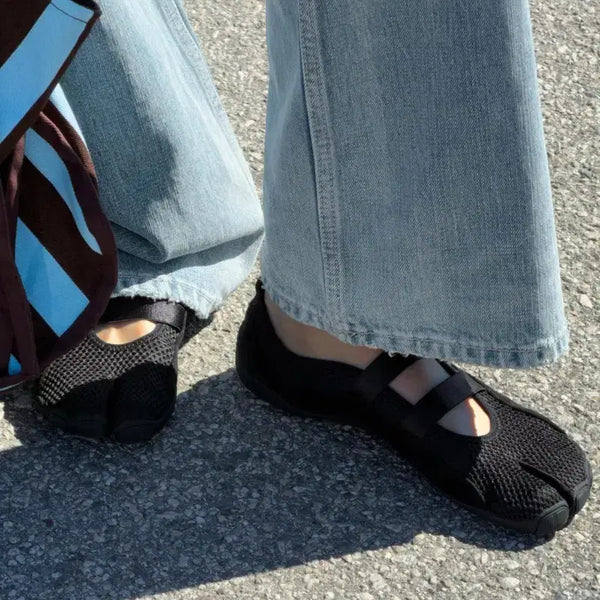 [BUNJANG] Zara Black Strap Ballerina Flat Shoes / 자라 블랙 스트랩 발레리나 플랫슈즈