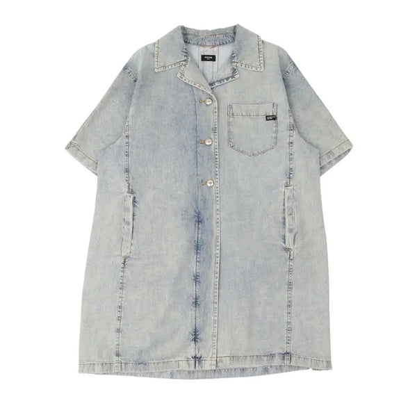 [BUNJANG] SYSTEM 23SS Washed Denim Shirt Dress / 시스템 23SS 워싱 데님 셔츠 원피스