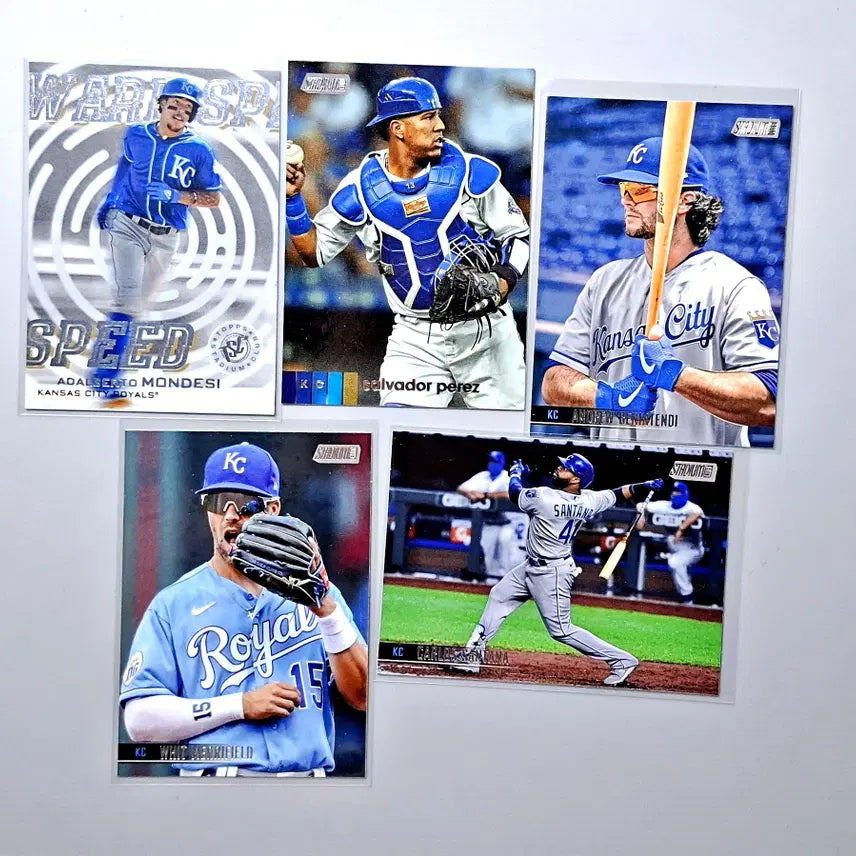 [BUNJANG] MLB Kansas City Royals Baseball Cards Bundle / MLB 캔자스시티 5장 묶음 스타디움 클럽 페레즈 산타나 메리필드 등