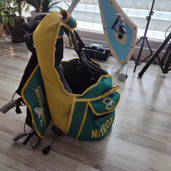 [BUNJANG] FREE SHARK Nitrox Scuba Diving Buoyancy Control Device (BCD) - Yellow/Green / 스쿠버다이빙 부력조절구