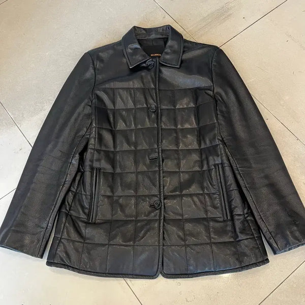 [BUNJANG] Mabrun Quilted Lambskin Leather Jacket / Mabrun 양가죽 퀼팅 가죽자켓 77