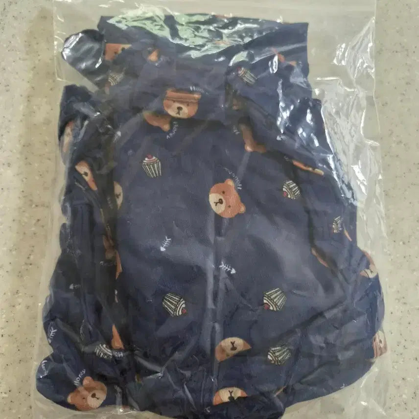 [BUNJANG] Summer Pajama Set (Short Sleeve Top & Shorts) - Bear Print / 새상품)여름 잠옷(상하 반팔 반바지)(곰돌이)(파격할인~^^)