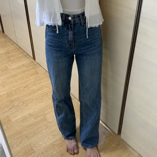[BUNJANG] From Beginning Vintage Blue Straight Fit Jeans Size S / 프롬비기닝 빈티지 블루 일자핏 청바지 s