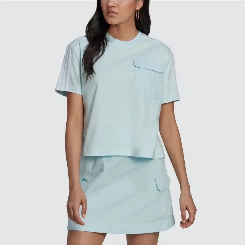 [BUNJANG] Adidas Classic Poplin Bag Short Sleeve T-Shirt - Women's / 아디다스 클래식 포플린백 반팔 S _ 여성
