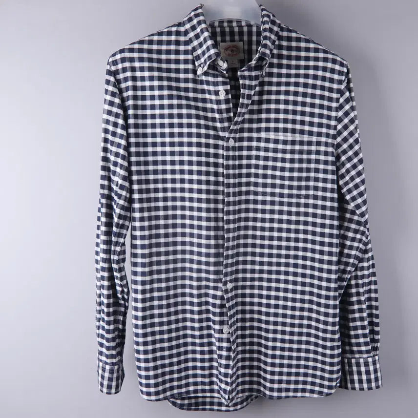 [BUNJANG] Brooks Brothers Gingham Check Shirt Navy S / 브룩스브라더스 깅엄 체크 셔츠 네이비 (S/95)