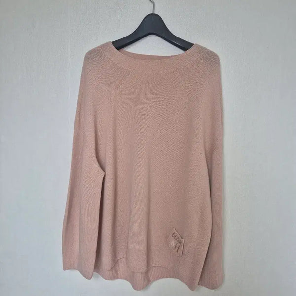 [BUNJANG] SJSJ Cashmere Pink Logo Embroidered Knit / SJSJ 캐시미어 핑크 로고 자수 니트