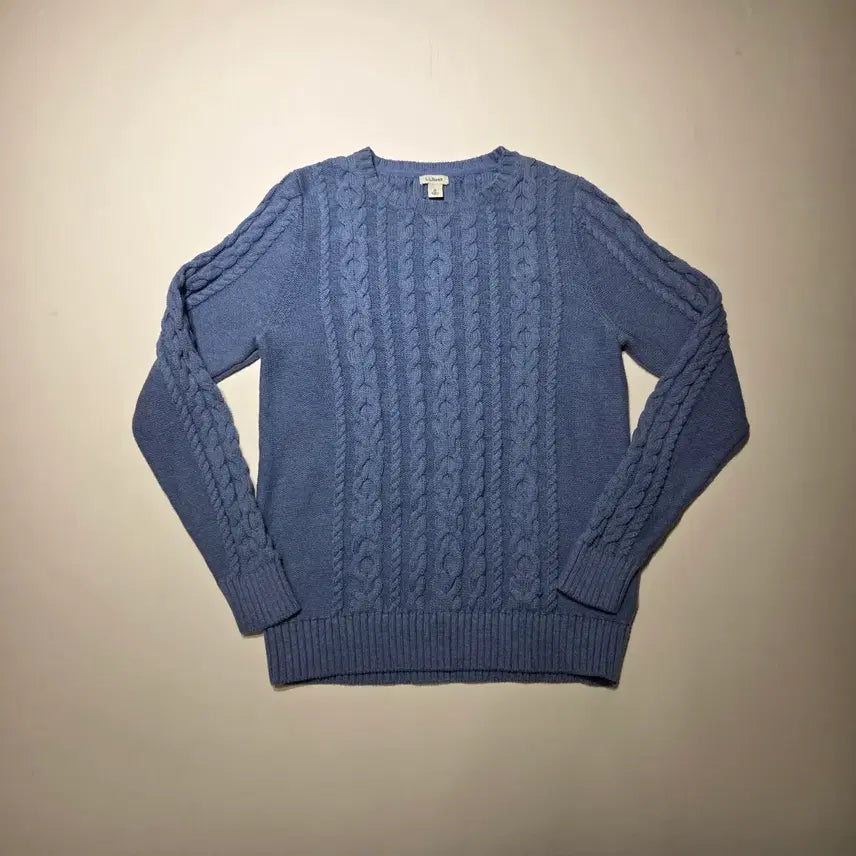 [BUNJANG] LLBean Cable Knit Sweater Blue / LLBean 케이블 니트 스웨터 블루