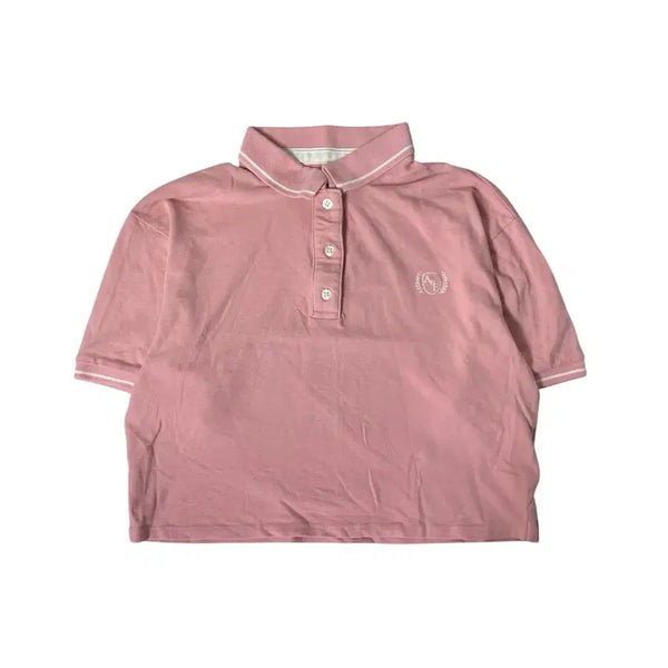 [BUNJANG] Abercrombie & Fitch Baby Pink Polo Shirt / 아베크롬비앤피치 베이비핑크 폴로셔츠