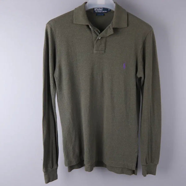 [BUNJANG] Polo Ralph Lauren Long Sleeve Polo Shirt Khaki (S) / 폴로 랄프로렌 긴팔 카라티 카키 (S)