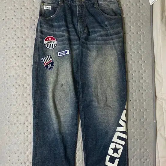 [BUNJANG] Converse Denim Patch Detail Pants / 컨버스 데님