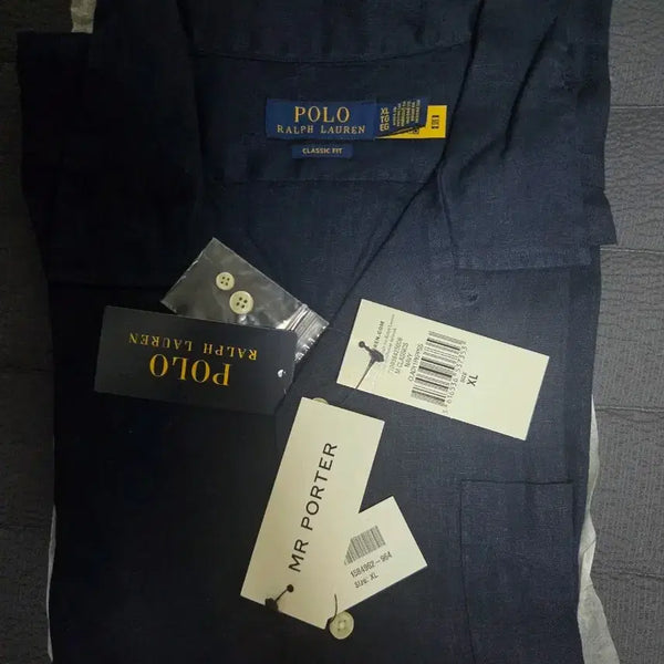[BUNJANG] Polo Ralph Lauren Linen Shirt Navy XL / 폴로 랄프로렌 반팔 린넨셔츠 네이비 새상품 XL