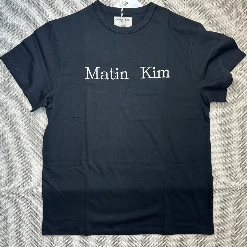 [BUNJANG] Matinkim Logo Short Sleeve T-Shirt Black OS / 마뗑킴 반팔티 로고 탑 블랙 (25년도 제품)