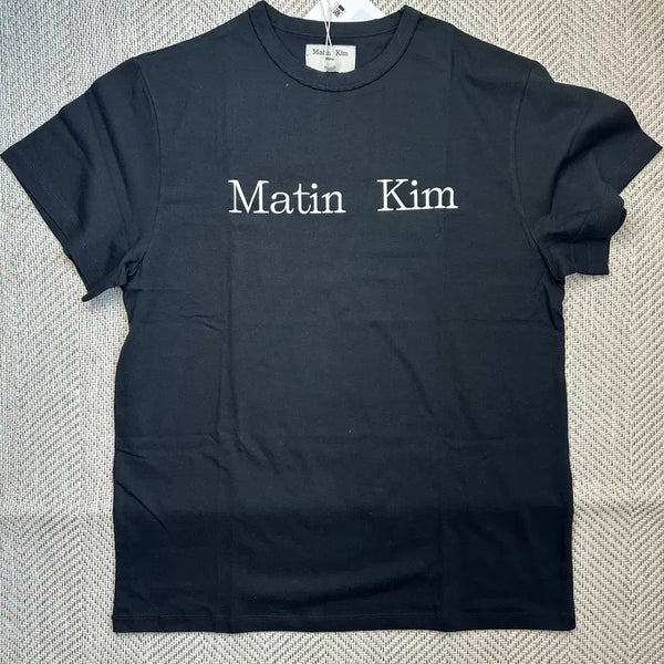 [BUNJANG] Matinkim Logo Short Sleeve T-Shirt Black OS / 마뗑킴 반팔티 로고 탑 블랙 (25년도 제품)