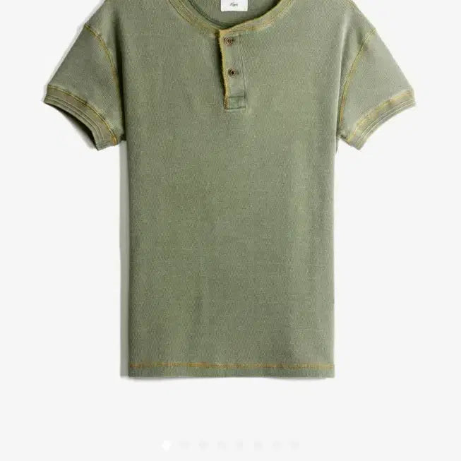 [BUNJANG] Heyste Washed Waffle Henley T-Shirt / Heyste 워싱와플 헨리넥 반팔