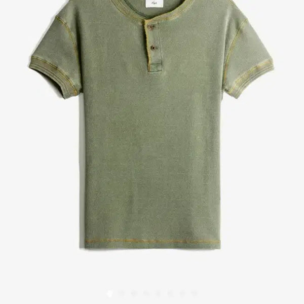 [BUNJANG] Heyste Washed Waffle Henley T-Shirt / Heyste 워싱와플 헨리넥 반팔