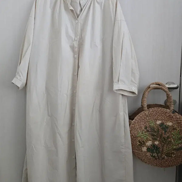 [BUNJANG] Henley Neck One-Piece Dress / 헨리넥 원피스