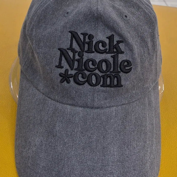 [BUNJANG] NICK&NICOLE Signature Logo Cotton Baseball Cap Grey / 닉앤니콜 그레이 볼캡