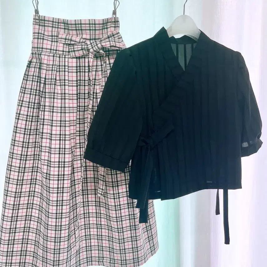 [BUNJANG] Handmade Black Short Sleeve Jeogori / 블랙 저고리(핸드메이드)