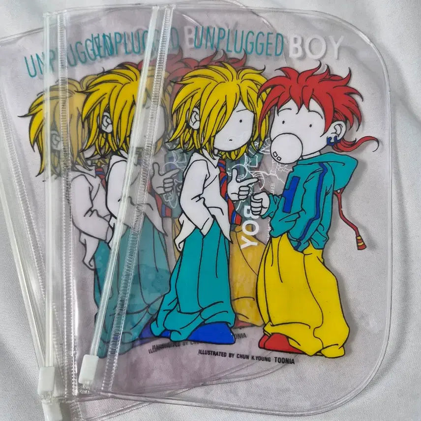 [BUNJANG] Unplugged Boy PVC Pouch by Chun Gye-young / 고전문구 천계영 작가 언플러그드 보이 파우치 PVC