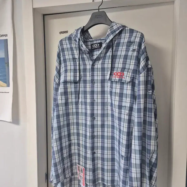 [BUNJANG] CSC Check Hooded Shirt / [2] csc 체크 후드 셔츠