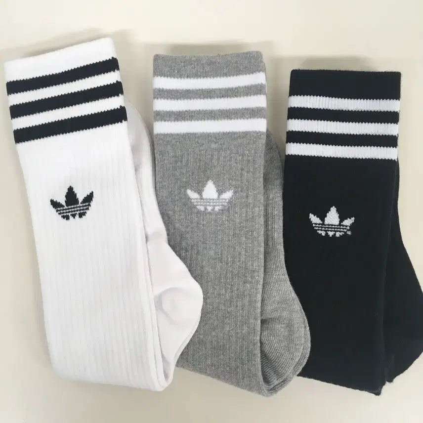 [BUNJANG] Adidas 3-Pair Long Socks / #2번세트 아디다스3켤레 롱니삭스 축구양말 풋살양말 남여공용 긴양말 양말세트 러닝