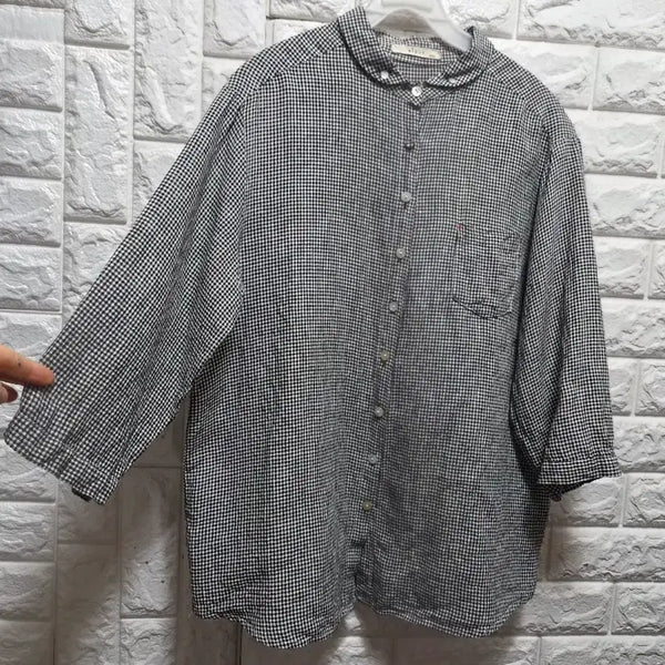 [BUNJANG] Natural Linen Checkered Shirt / 고퀄 내추럴 니케 린넨 체크무늬 셔츠