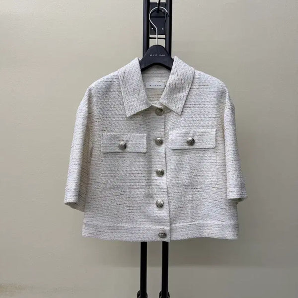 [BUNJANG] MICHAA Tweed Cropped Jacket / 미샤 귀여운 팬시 크롭자켓