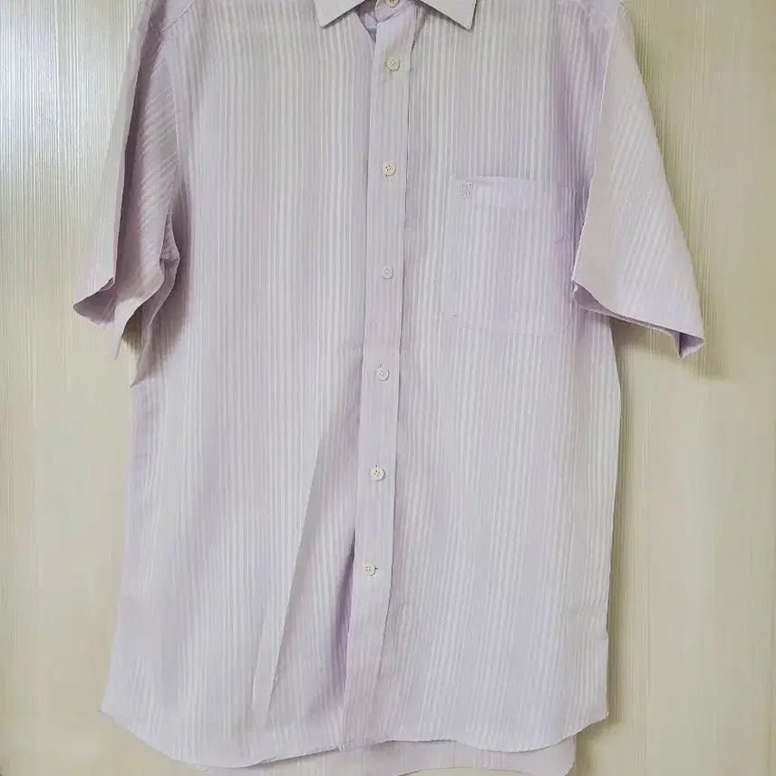 [BUNJANG] Daks Striped Short-Sleeve Shirt (Light Purple) / 닥스 얇은 스트라이프 반팔 셔츠 연보라