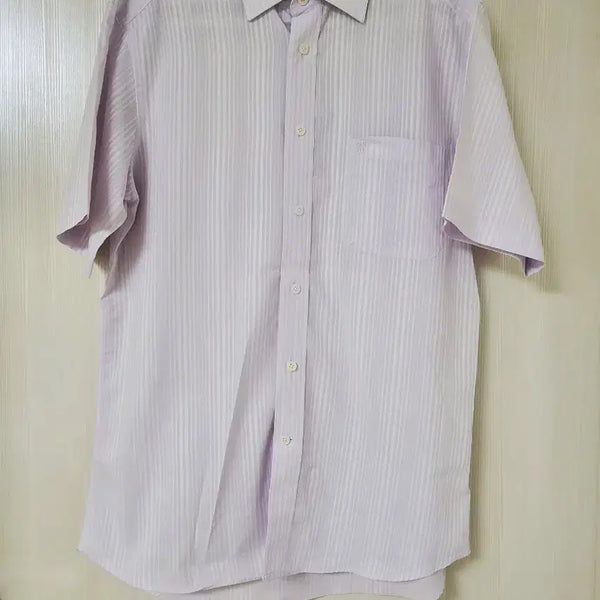[BUNJANG] Daks Striped Short-Sleeve Shirt (Light Purple) / 닥스 얇은 스트라이프 반팔 셔츠 연보라