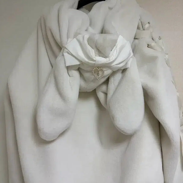 [BUNJANG] LIZ LISA Usamimi Fur Parka Ivory / 택포 7.7) 리즈리사 우사미미 퍼파카 아이보리 화이트 양상형 지뢰계 양지뢰