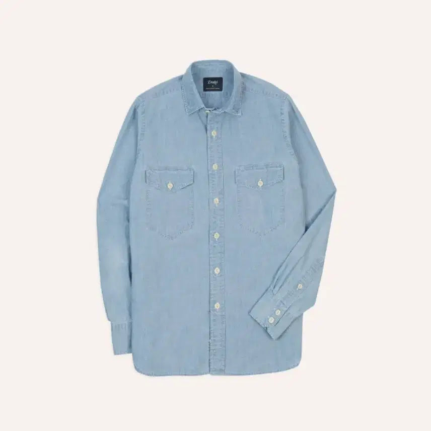 [BUNJANG] Drake's Chambray Work Shirt Blue / 드레익스 샴브레이 워크 셔츠 블루 S사이즈