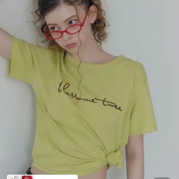 [BUNJANG] TWEE Big Lettering Short Sleeve T-Shirt Olive / 트위(새상품)빅 레터링 반팔티 올리브