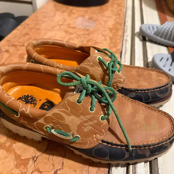 [BUNJANG] Timberland x BAPE Authentic 3 Eye Lug Weejuns / 팀버랜드 베이프 어센틱 3 아이 러그 위트 275