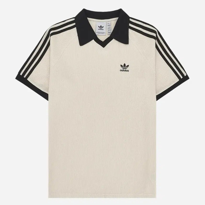 [BUNJANG] Adidas Waffle Polo T-shirt Beige / 아디다스 와플 폴로 카라티